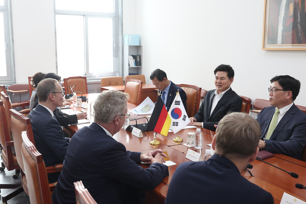 김태호 외교통일위원장 독일 의원 대표단 면담 모습(사진=김태호의원실 제공)